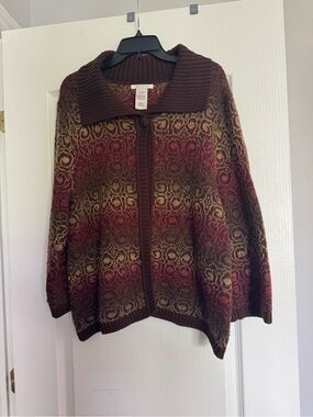 Cozy Shawl Collar Cardigan in Brown Multi-Color